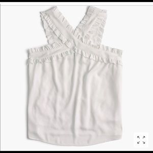 J Crew criss cross ruffled front tank Ivory sz 10